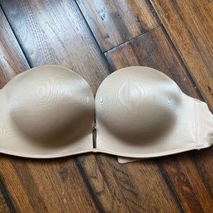 Victorias Secret NUDE Bombshell Add 2 CUPS Push Up Strapless BRA